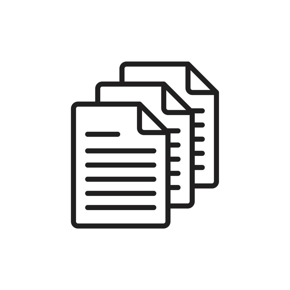 plantilla de icono de documento editable en color negro. ilustración de vector plano de símbolo de icono de documento para diseño gráfico y web.