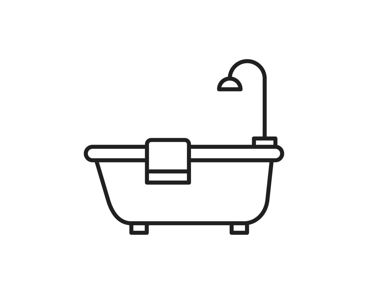 plantilla de icono de bañera editable en color negro. Ilustración de vector plano de símbolo de icono de bañera para diseño gráfico y web.