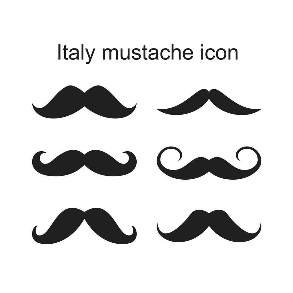 Italy mustache Icon template black color editable.  Italy mustache Icon symbol Flat vector illustration for graphic and web design.