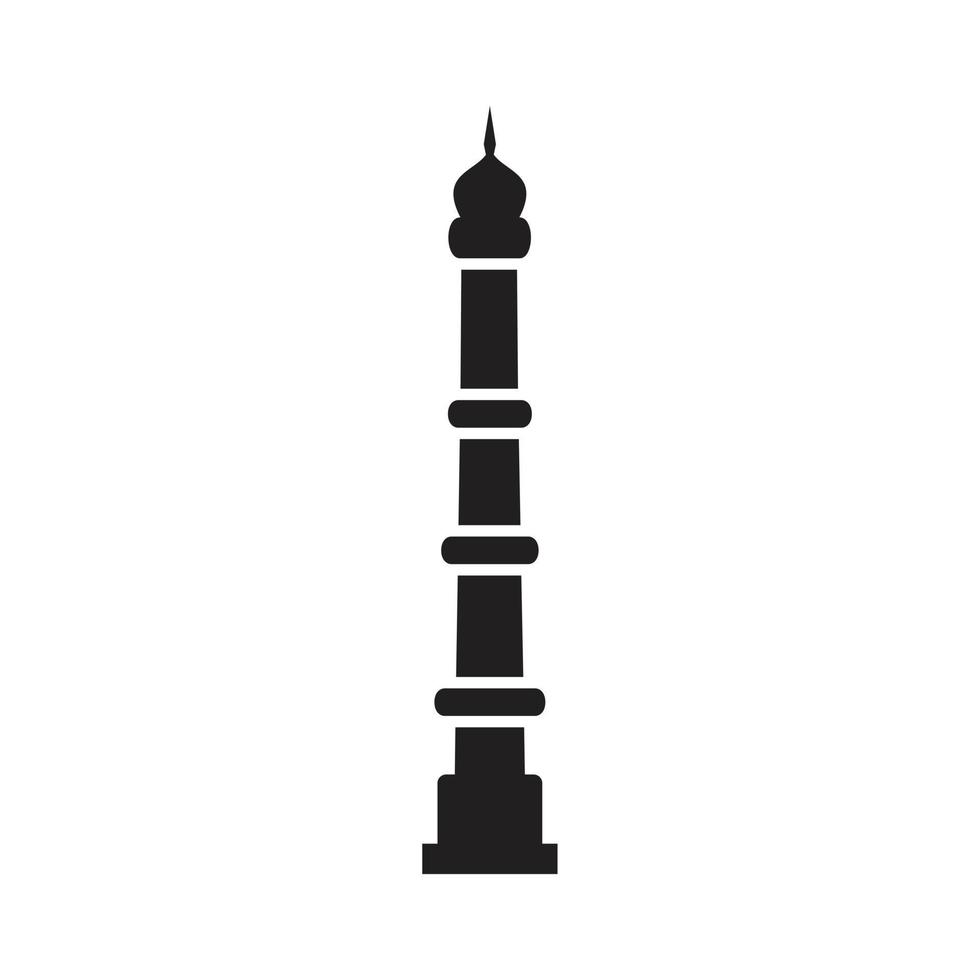 plantilla de icono de minarete de mezquita color negro editable. ilustración de vector plano de símbolo de icono de minarete de mezquita para diseño gráfico y web.