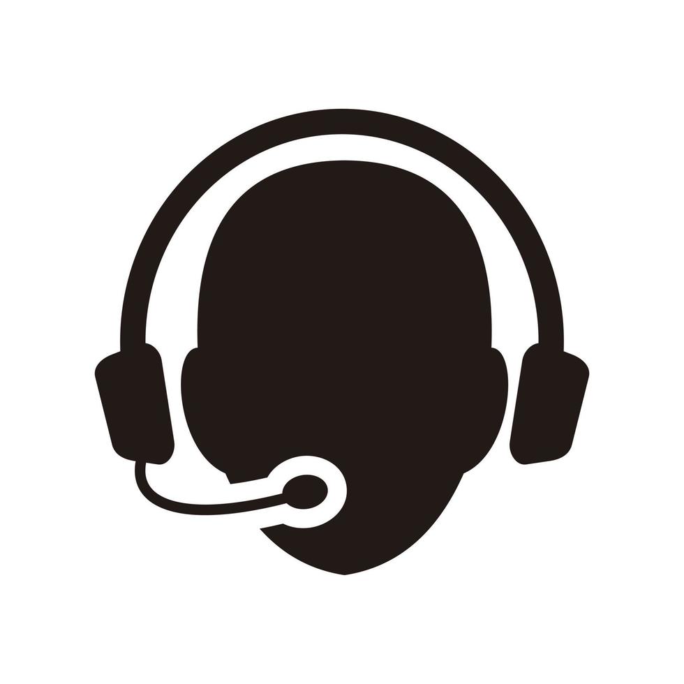 icono de telemercadeo, usuario de icono de servicio al cliente con auriculares. vector