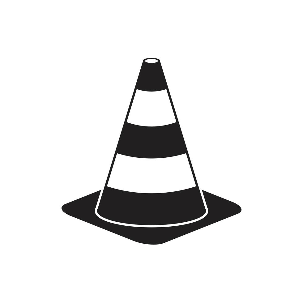 Traffic cone icon template black color editable. vector