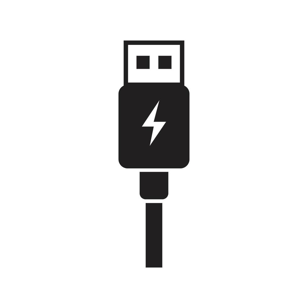 WebUSB charge icon template black color editable. USB charge icon symbol Flat vector illustration for graphic and web design.
