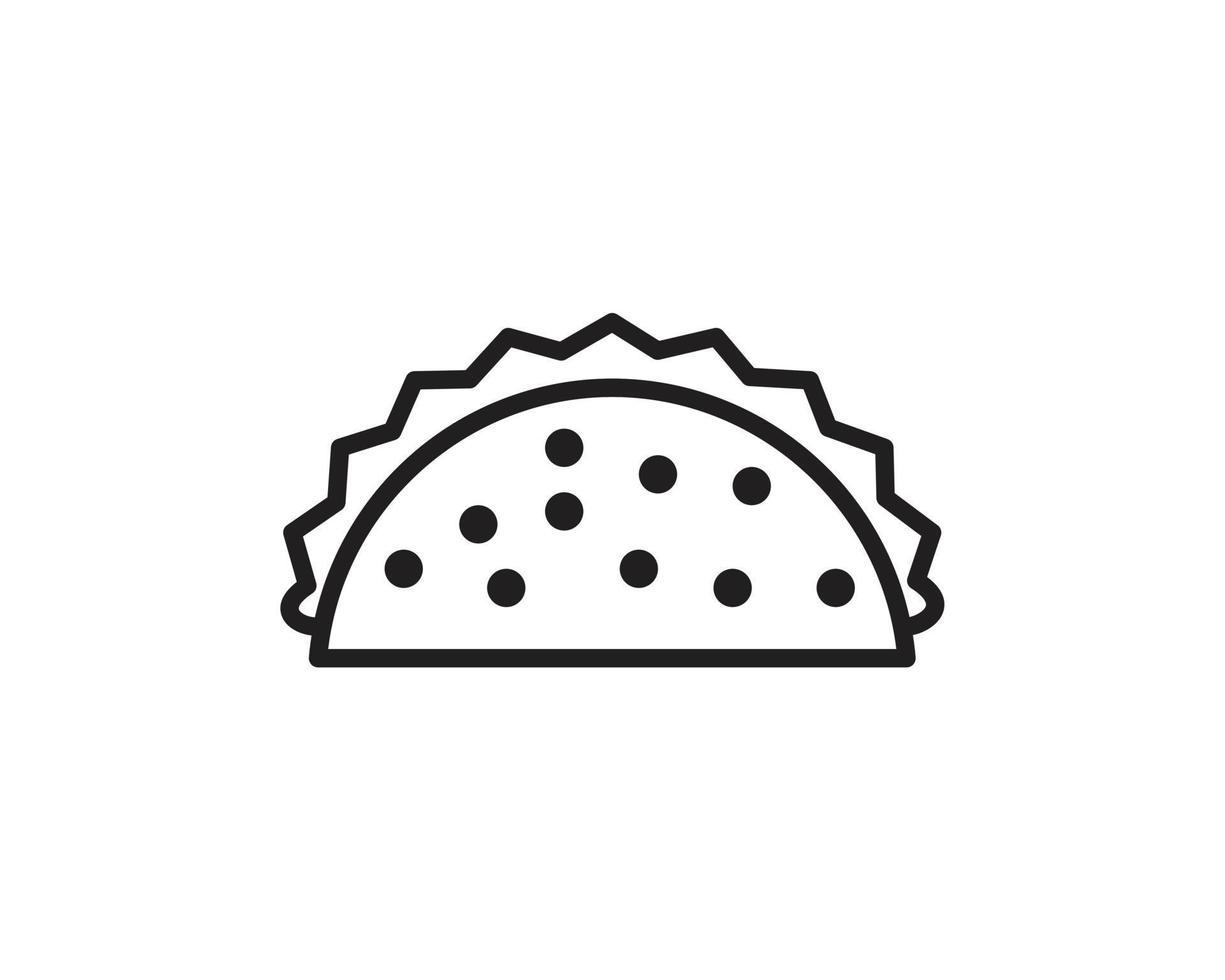 Plantilla de icono de taco en color negro editable. Ilustración de vector plano de símbolo de icono de taco para diseño gráfico y web.