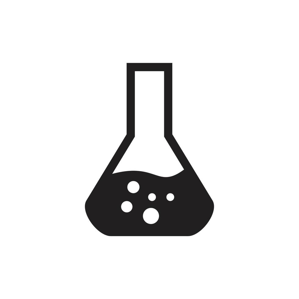 plantilla de icono de vidrio de laboratorio editable en color negro. Ilustración de vector plano de símbolo de icono de vidrio de laboratorio para diseño gráfico y web.