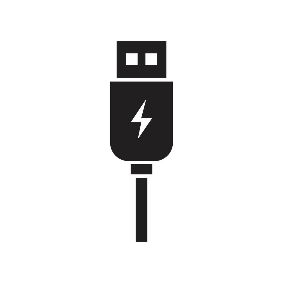 WebUSB charge icon template black color editable. USB charge icon symbol Flat vector illustration for graphic and web design.