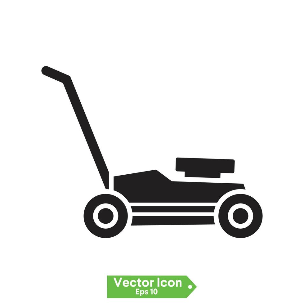 The lawn mower icon. Grass symbol. Flat Vector illustration
