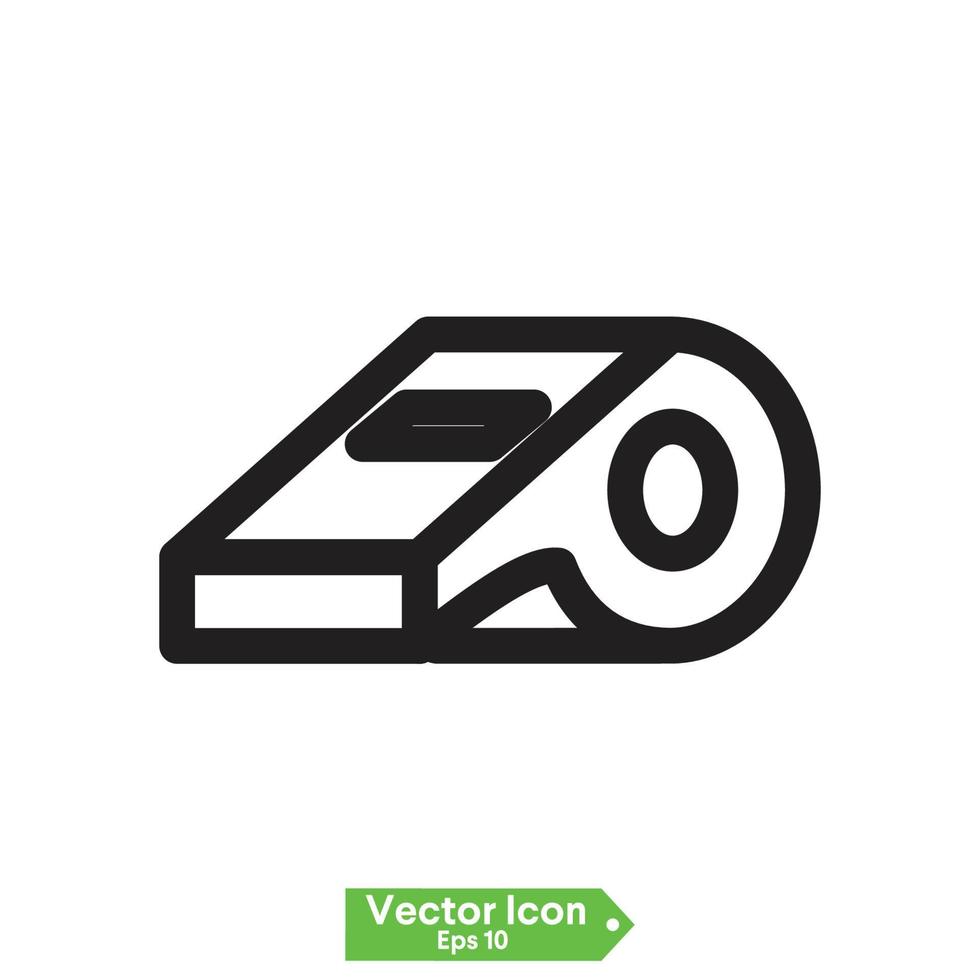 Whistle icon in line style. For your design, logo. Vector illustration. Editable Stroke.