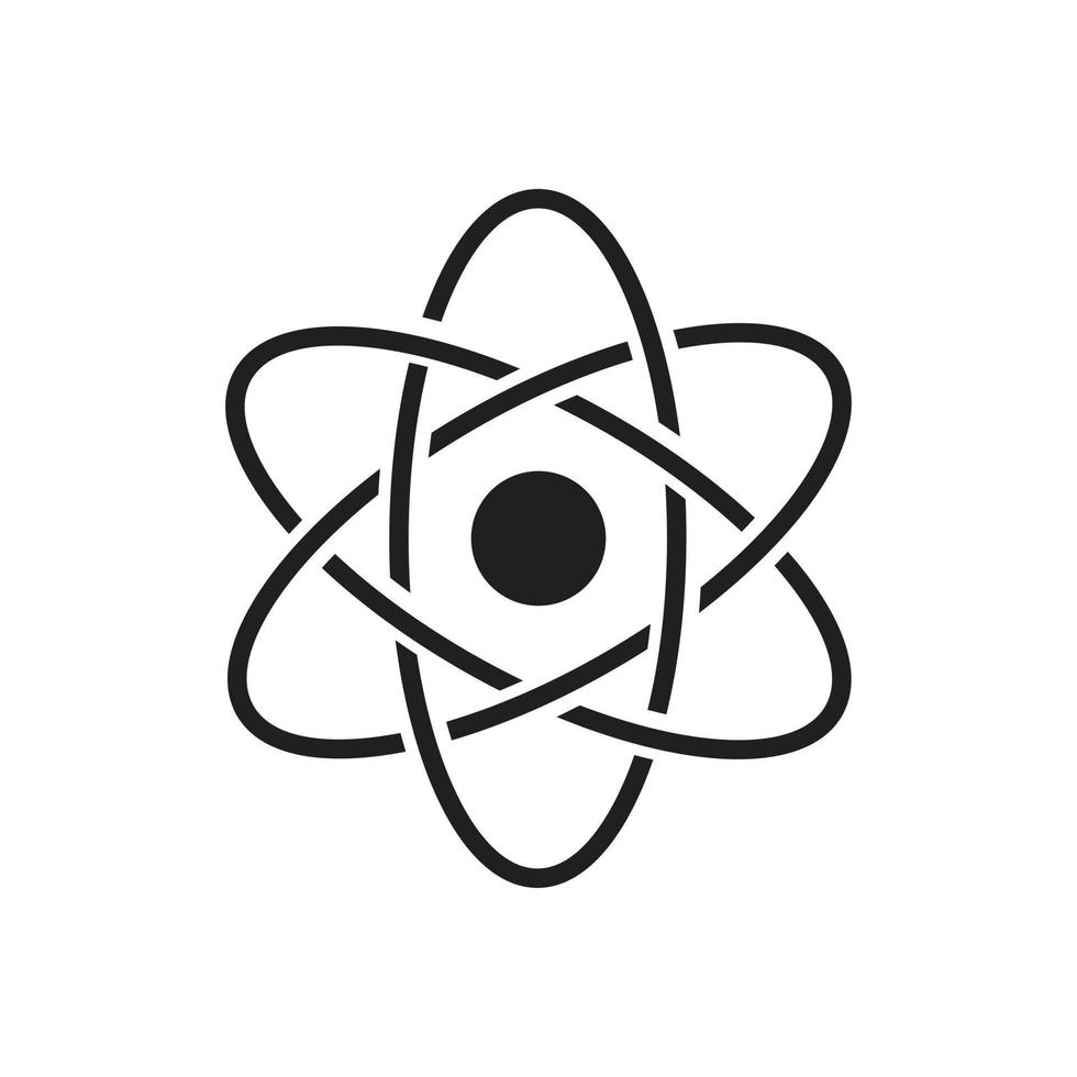 Atom icon template black color editable. Atom icon symbol Flat vector illustration for graphic and web design.