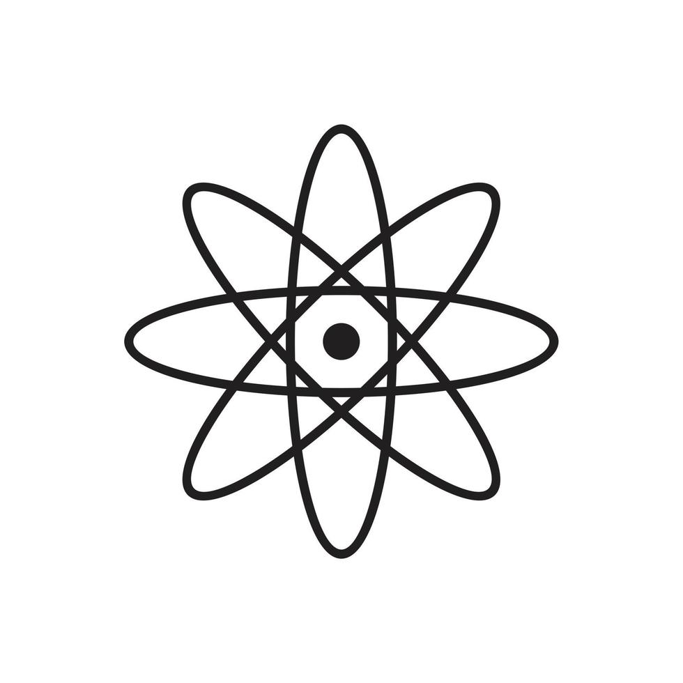 Atom icon template black color editable. Atom icon symbol Flat vector illustration for graphic and web design.