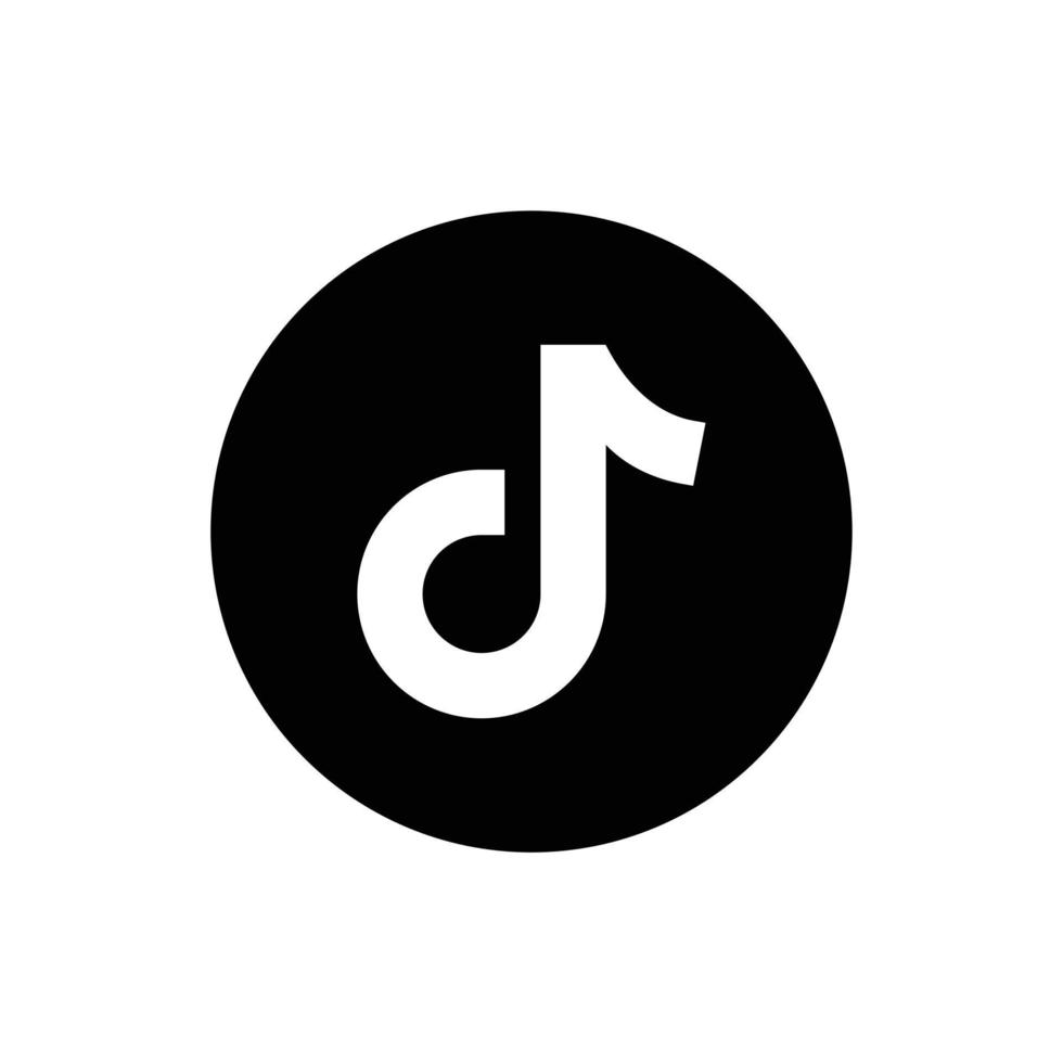 Tik Tok flat Icon template black color editable. Tik Tok flat Icon ...