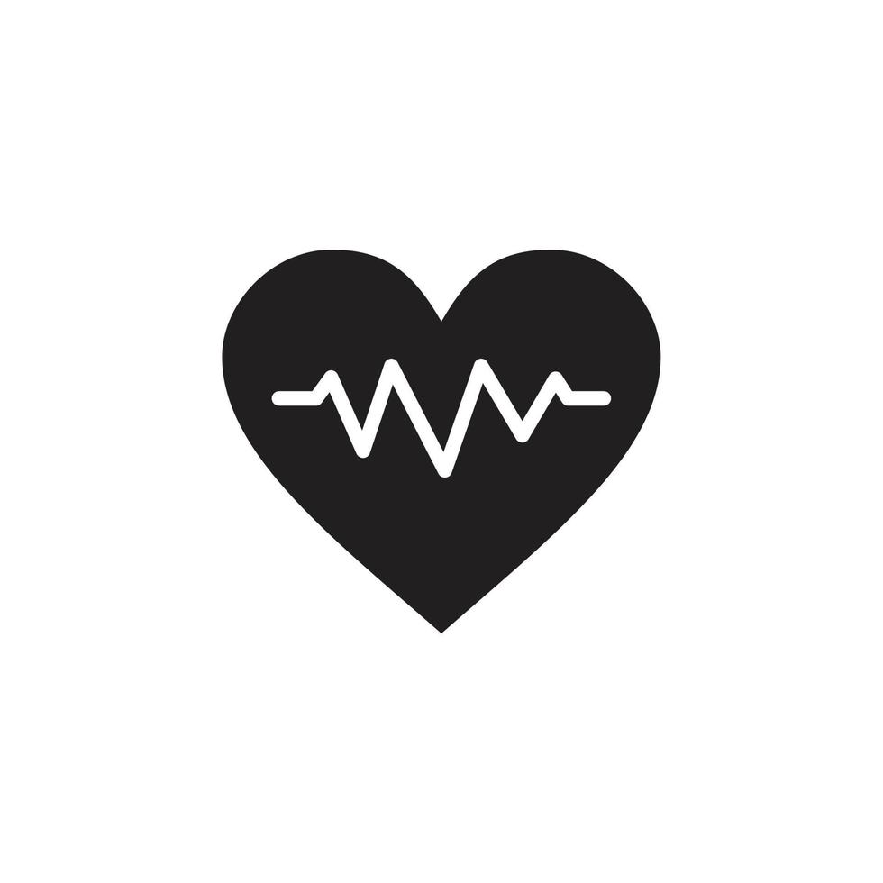 The heart and cardiogram icon template black color editable. The heart and cardiogram icon symbol Flat vector illustration for graphic and web design.
