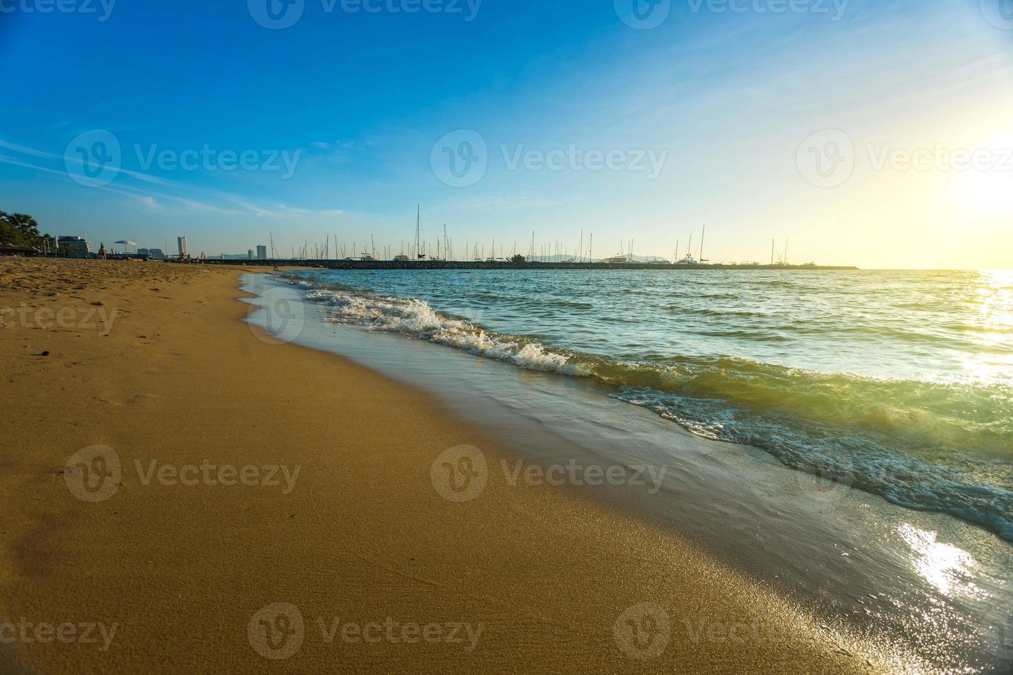 Sea Sand Sun and Beach on summer at Pattaya Thailand. photo