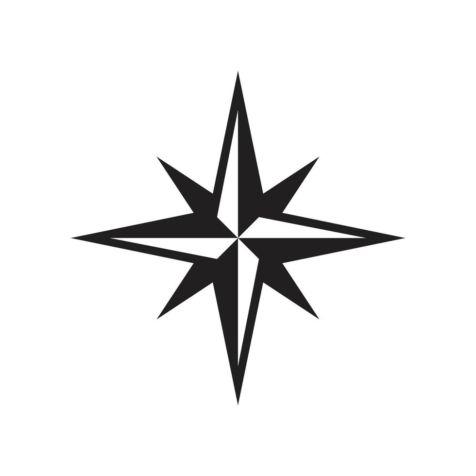 plantilla de icono de brújula editable en color negro. icono de brújula símbolo ilustración vectorial plana para diseño gráfico y web. vector