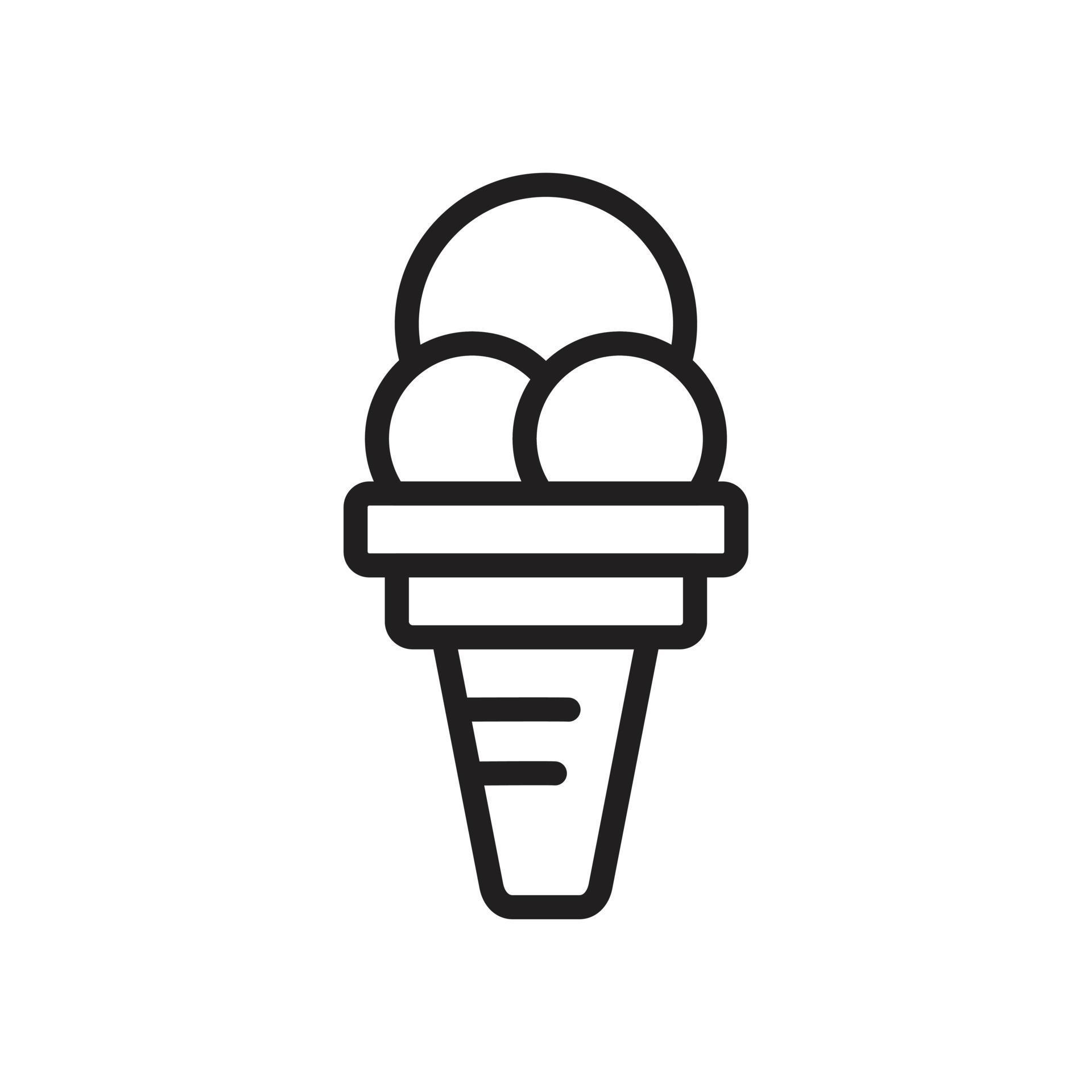 Ice cream Icon template black color editable. Ice cream symbol Flat