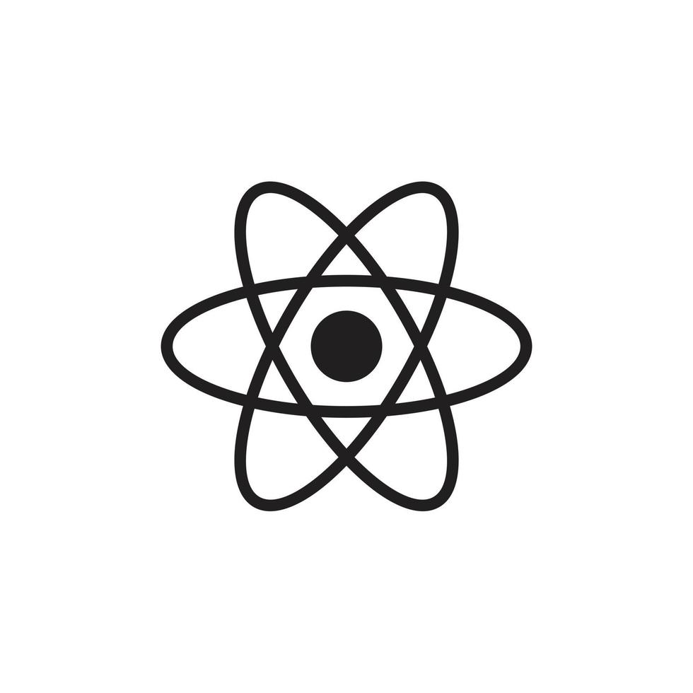 atom sign icon template black color editable. atom sign icon symbol Flat vector illustration for graphic and web design.