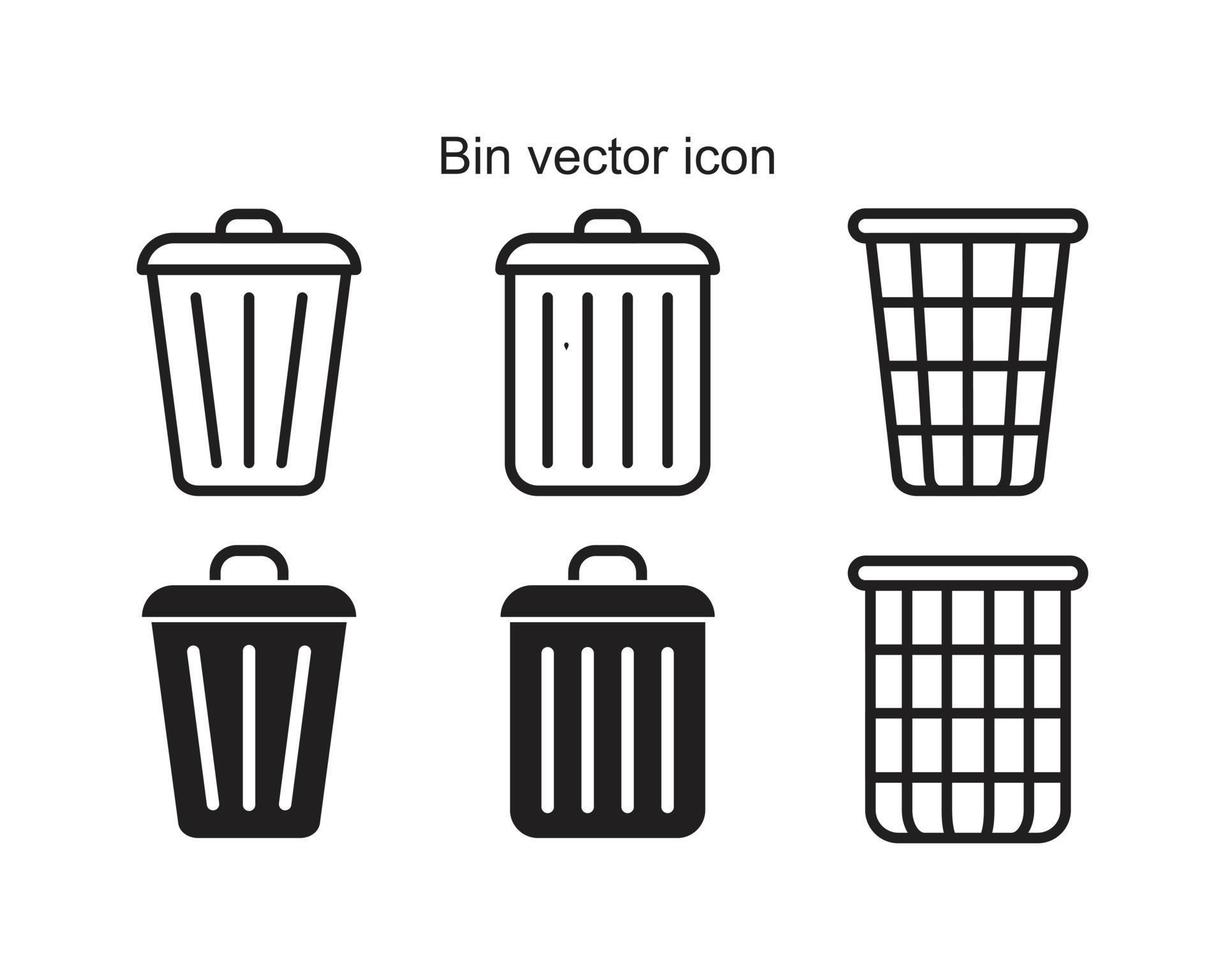 plantilla de icono de vector bin color negro editable. bin vector icono símbolo plano vector ilustración para diseño gráfico y web.