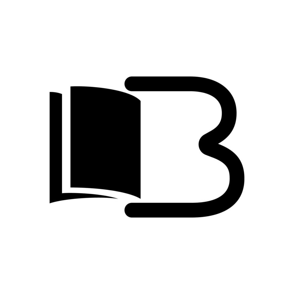 diseño de icono de libro de letra b vector