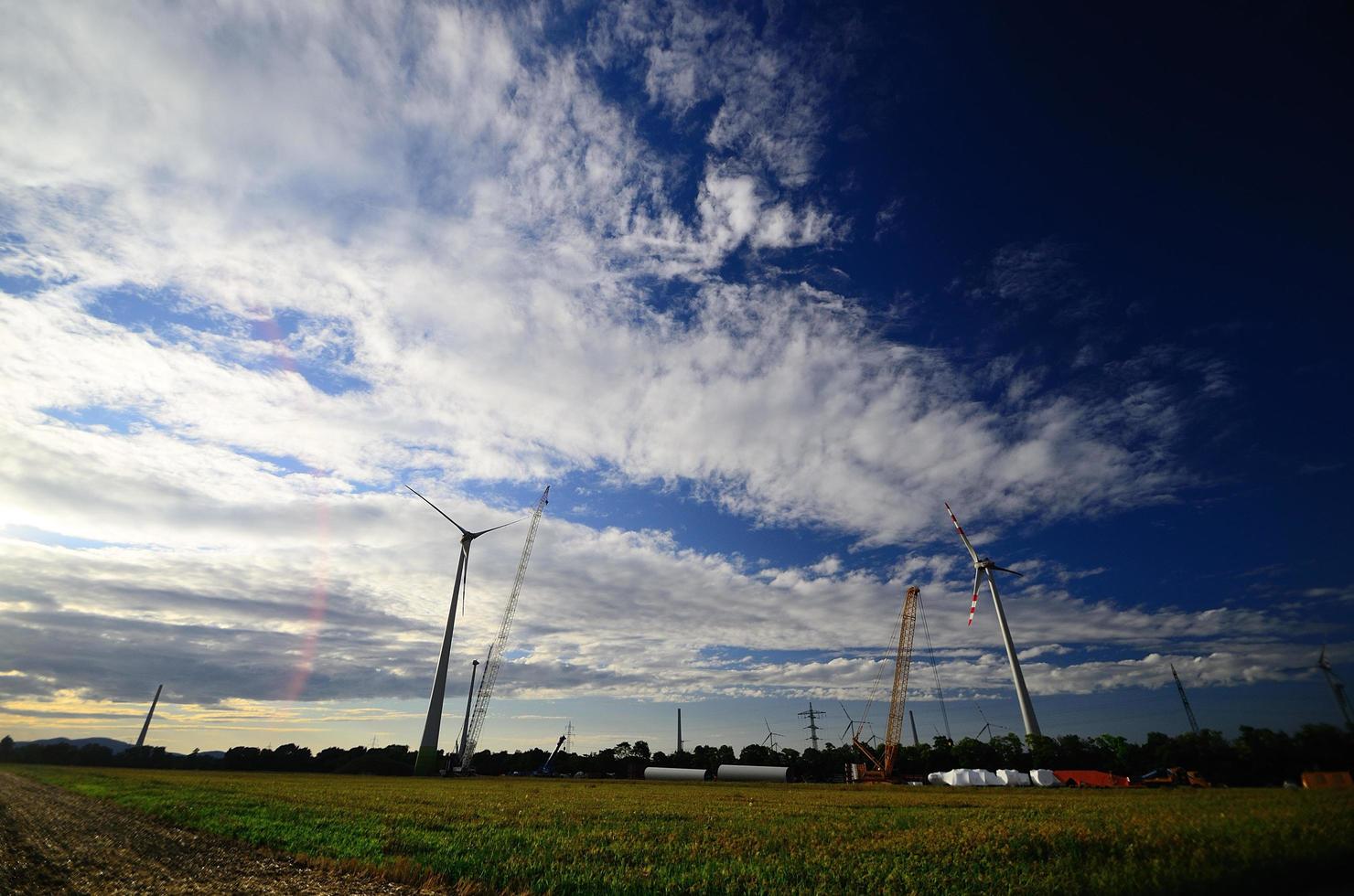 wind farm with clouds photo