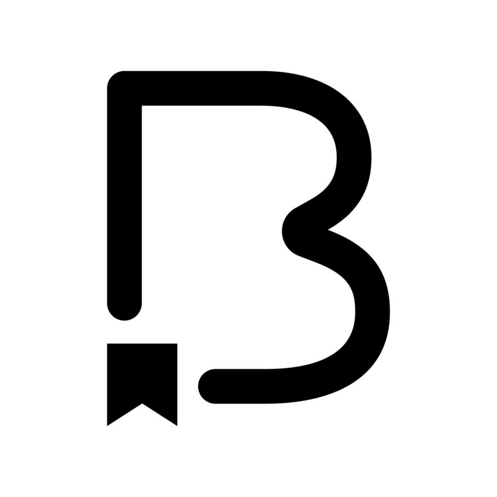 Letter B book icon design vector