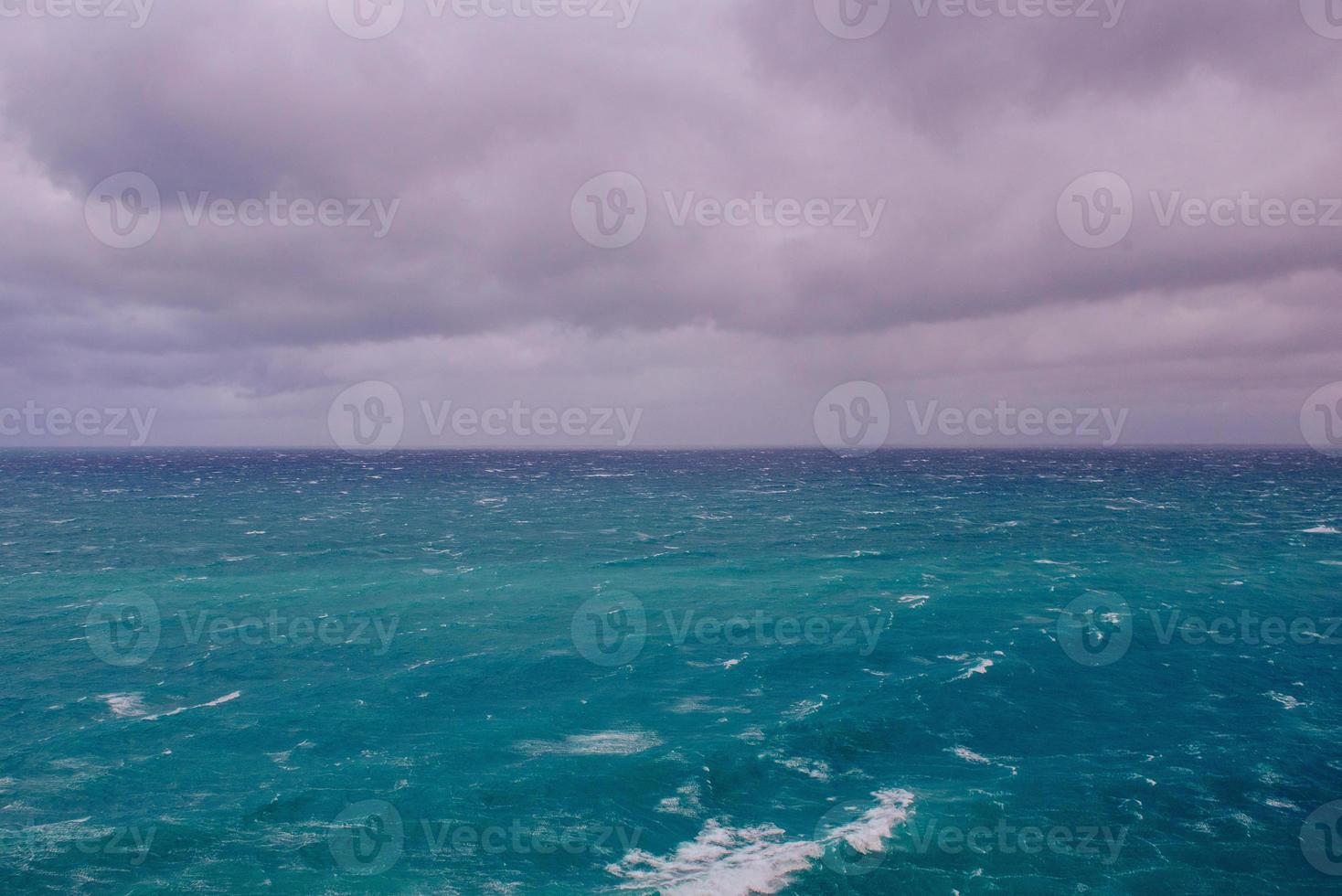 blue sky with clouds over the Mediterranean Sea photo