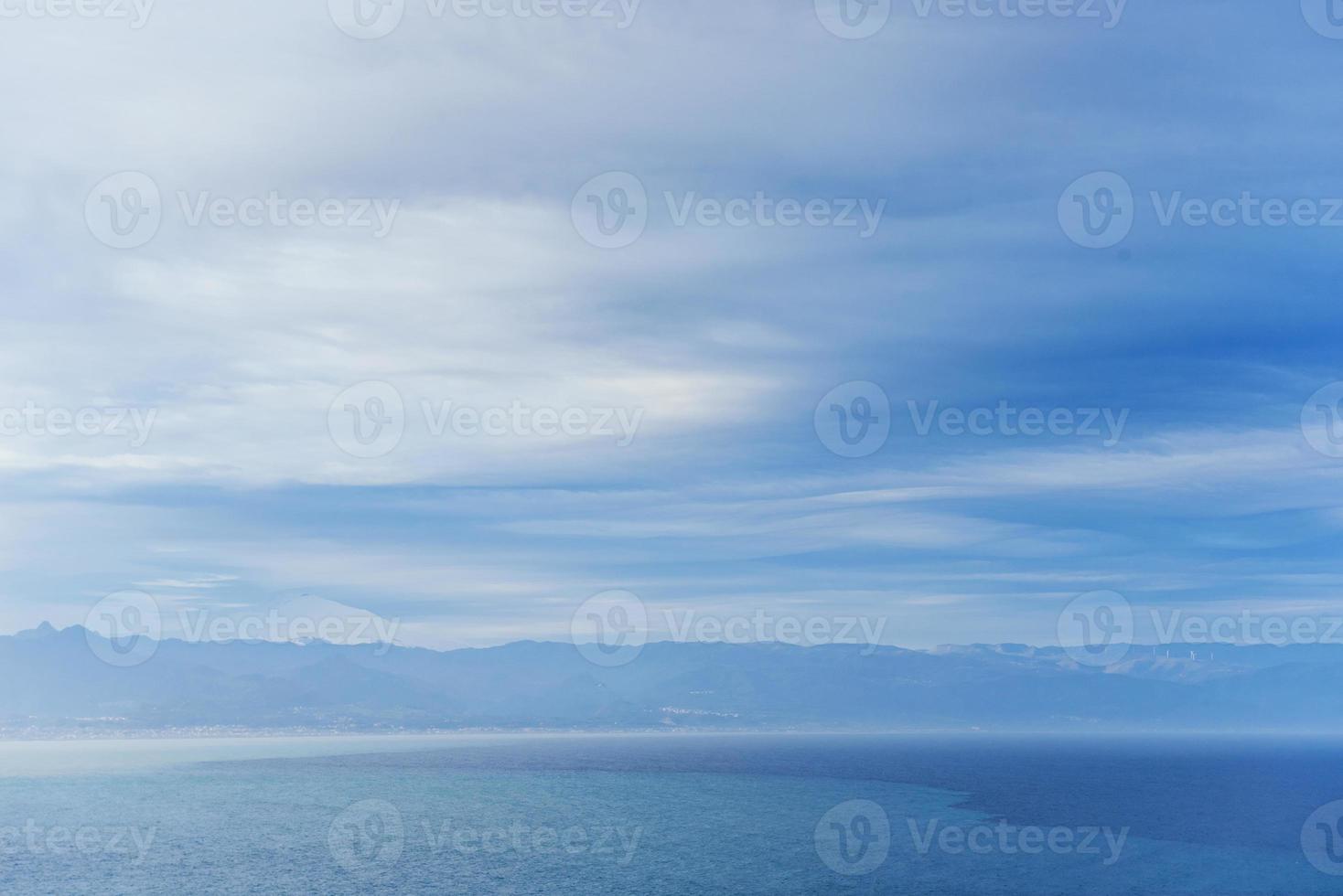 blue sky with clouds over the Mediterranean Sea photo
