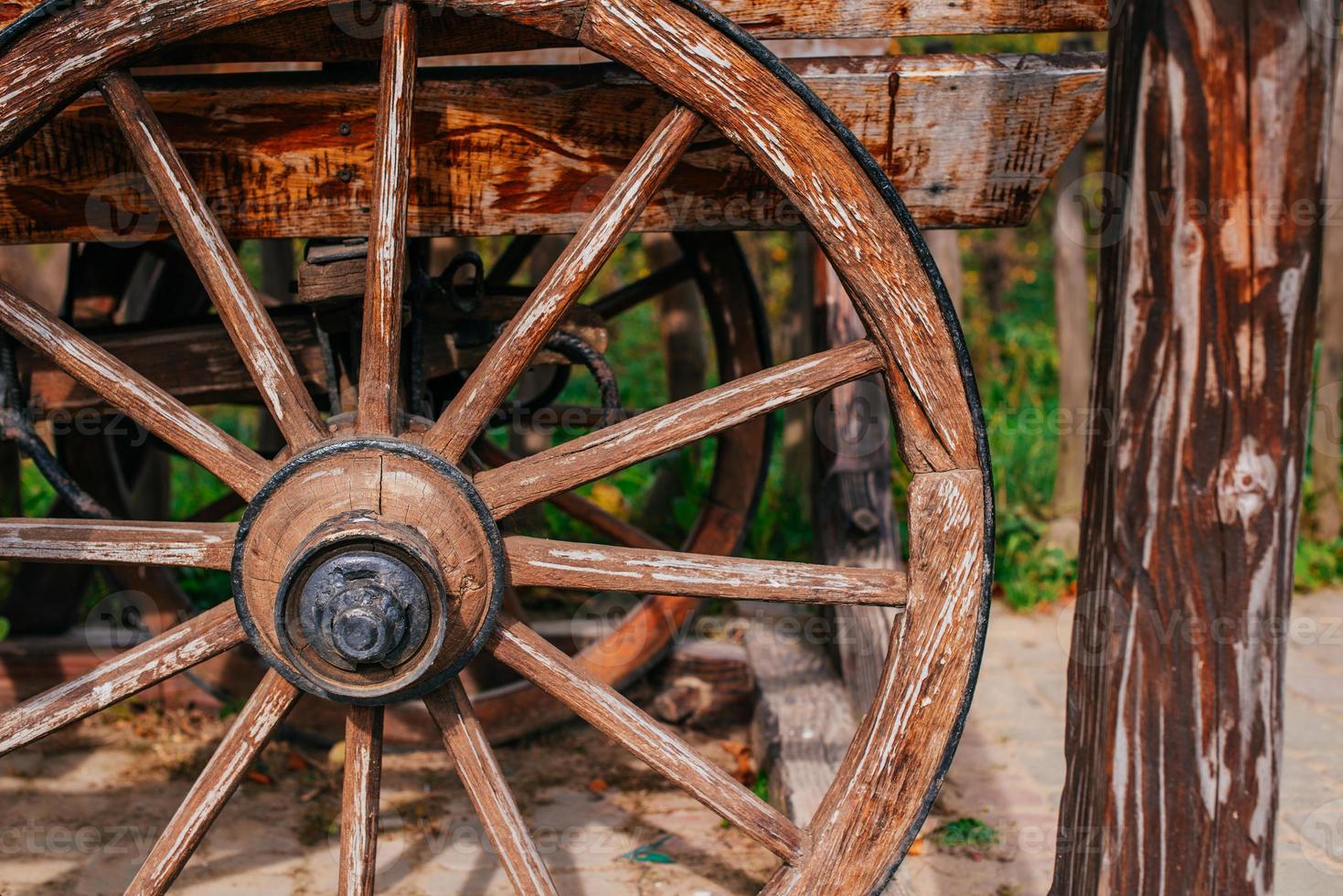 wooden wheel cart photo