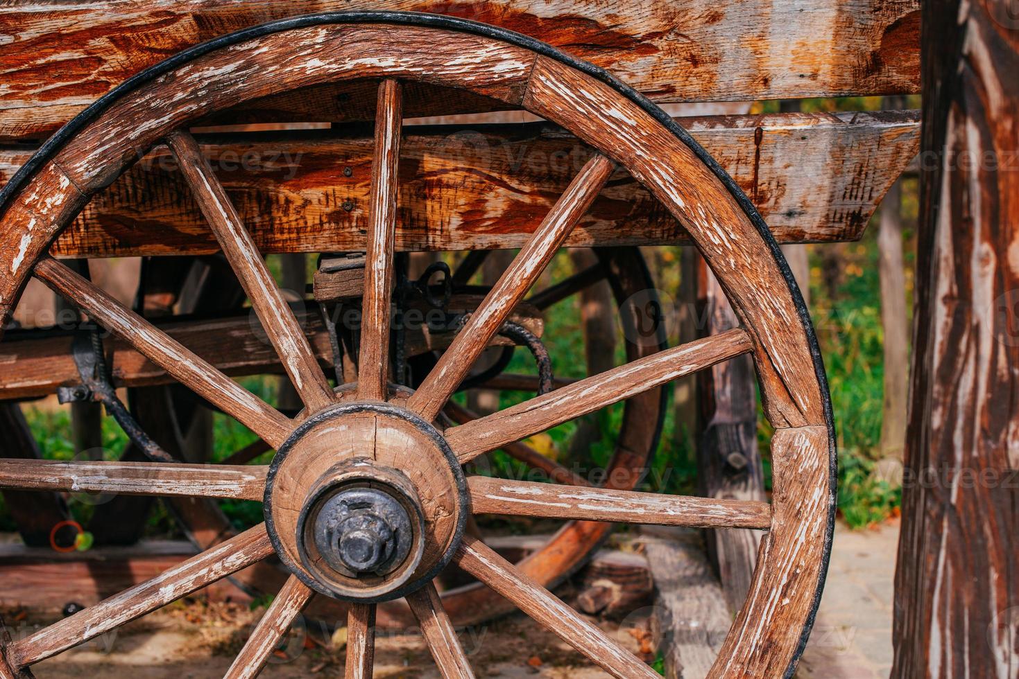 wooden wheel cart photo