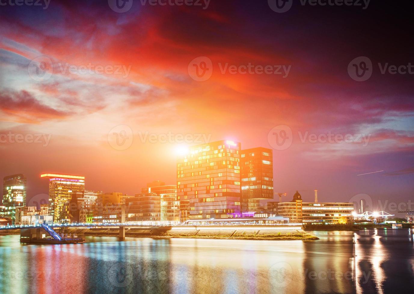 Magical sunset over skyscrapers. photo