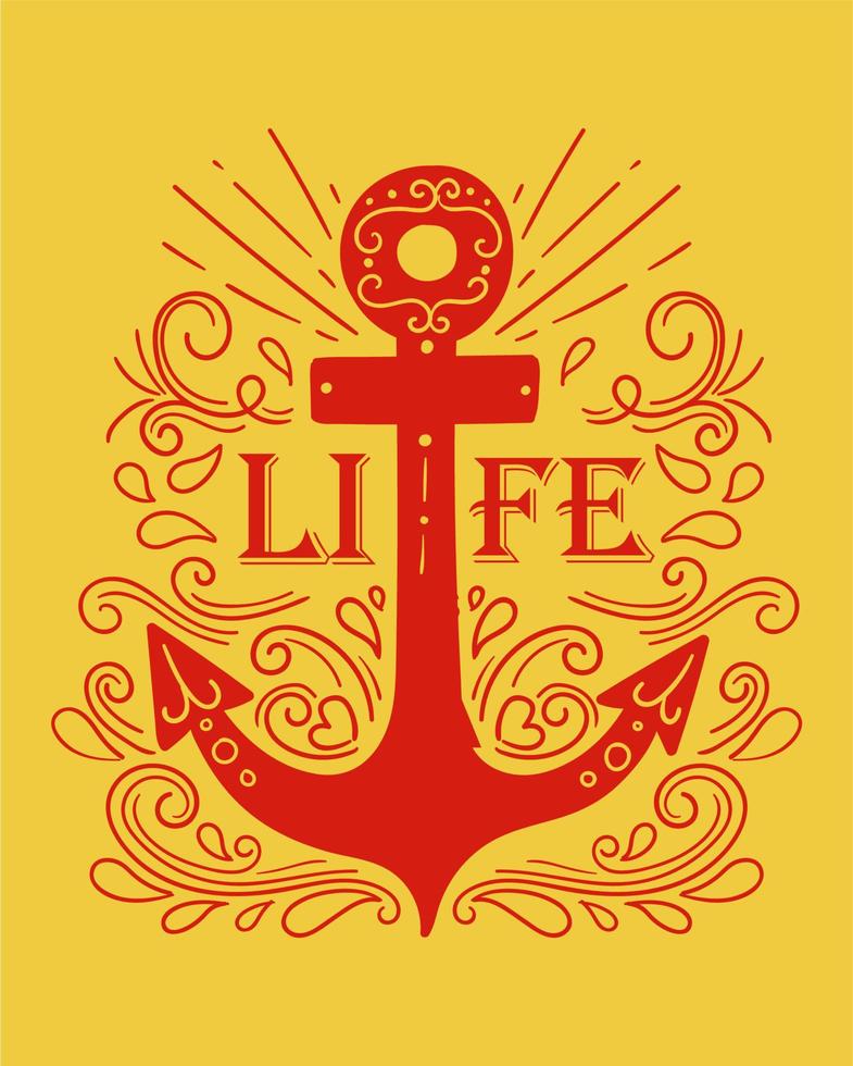 Anchor line logo icon vector design with elegant messy lines.