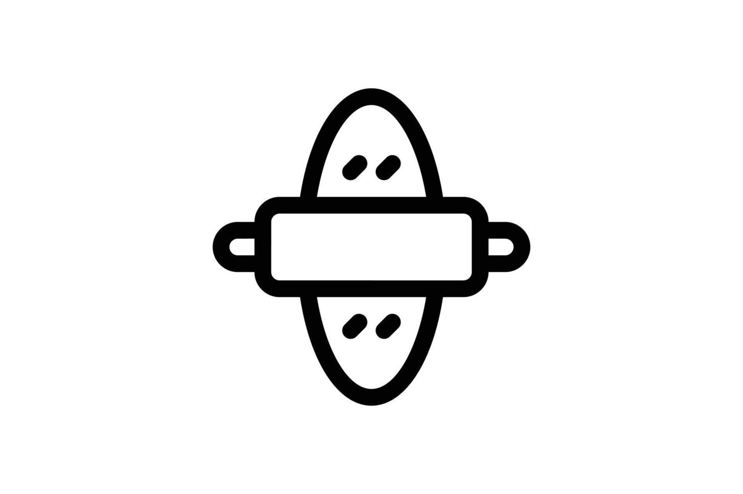 Batter Bread Icon Bakery Line Style Free vector