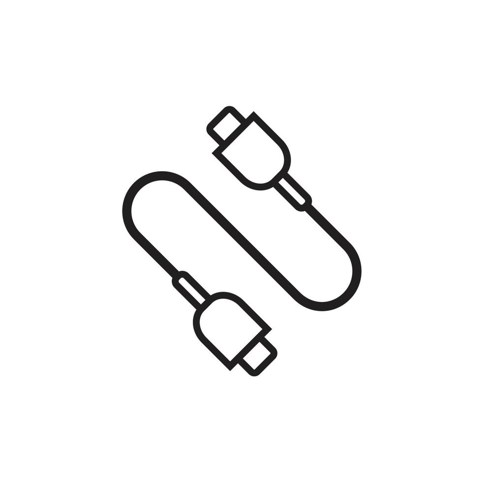 USB cable icon template black color editable. USB cable icon symbol Flat vector illustration for graphic and web design.