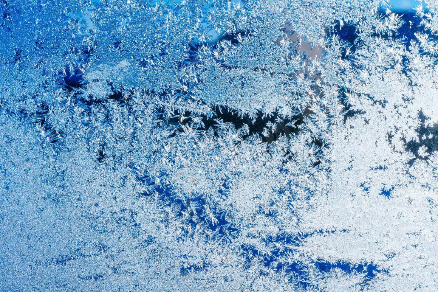 texture of patterns on frozen window photo
