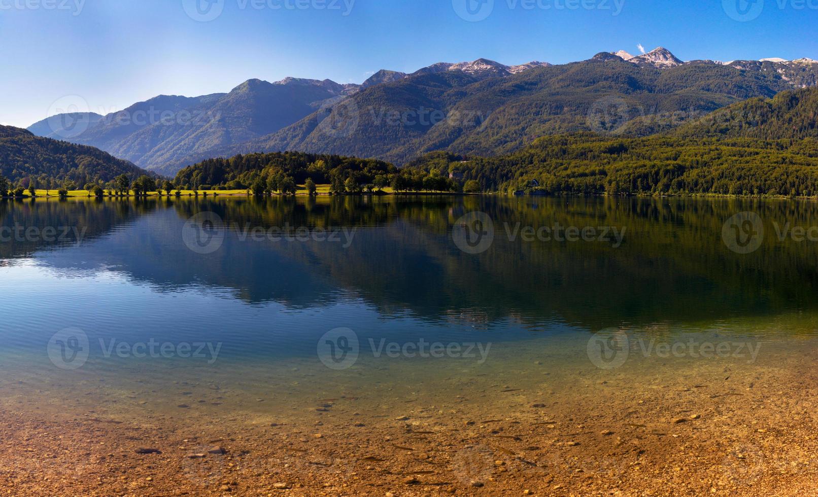 lake between mountains photo