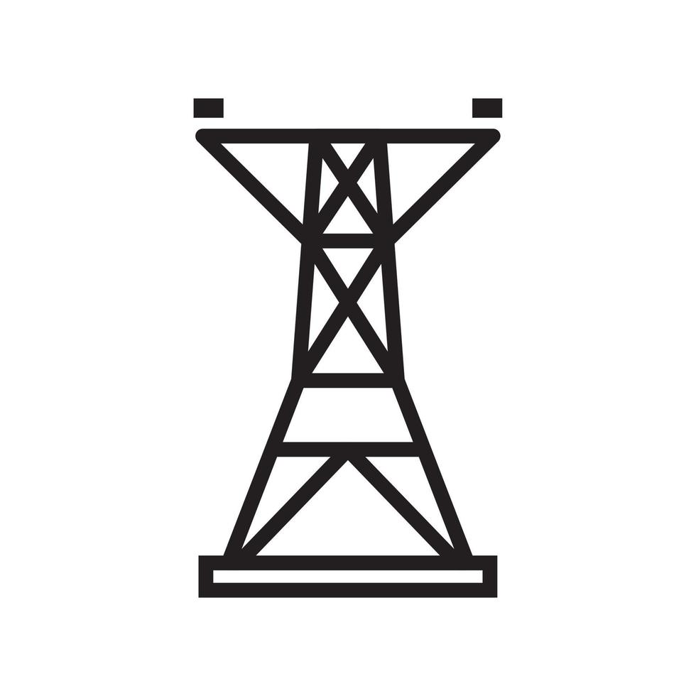 torre eléctrica, plantilla de icono de línea eléctrica aérea color negro editable. torre eléctrica, línea de alimentación aérea icono símbolo ilustración vectorial plana para diseño gráfico y web. vector