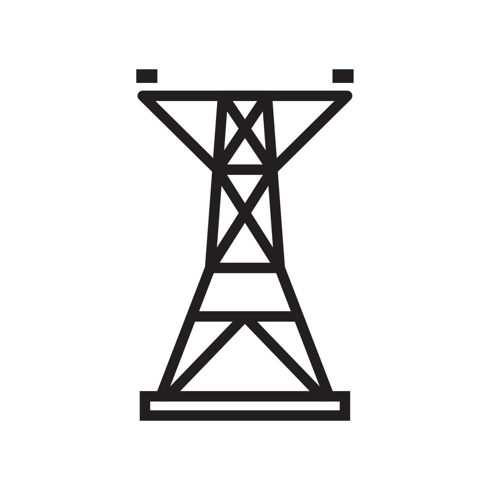 Electric tower, Overhead power line icon template black color editable. Electric tower, Overhead power line icon symbol Flat vector illustration for graphic and web design.