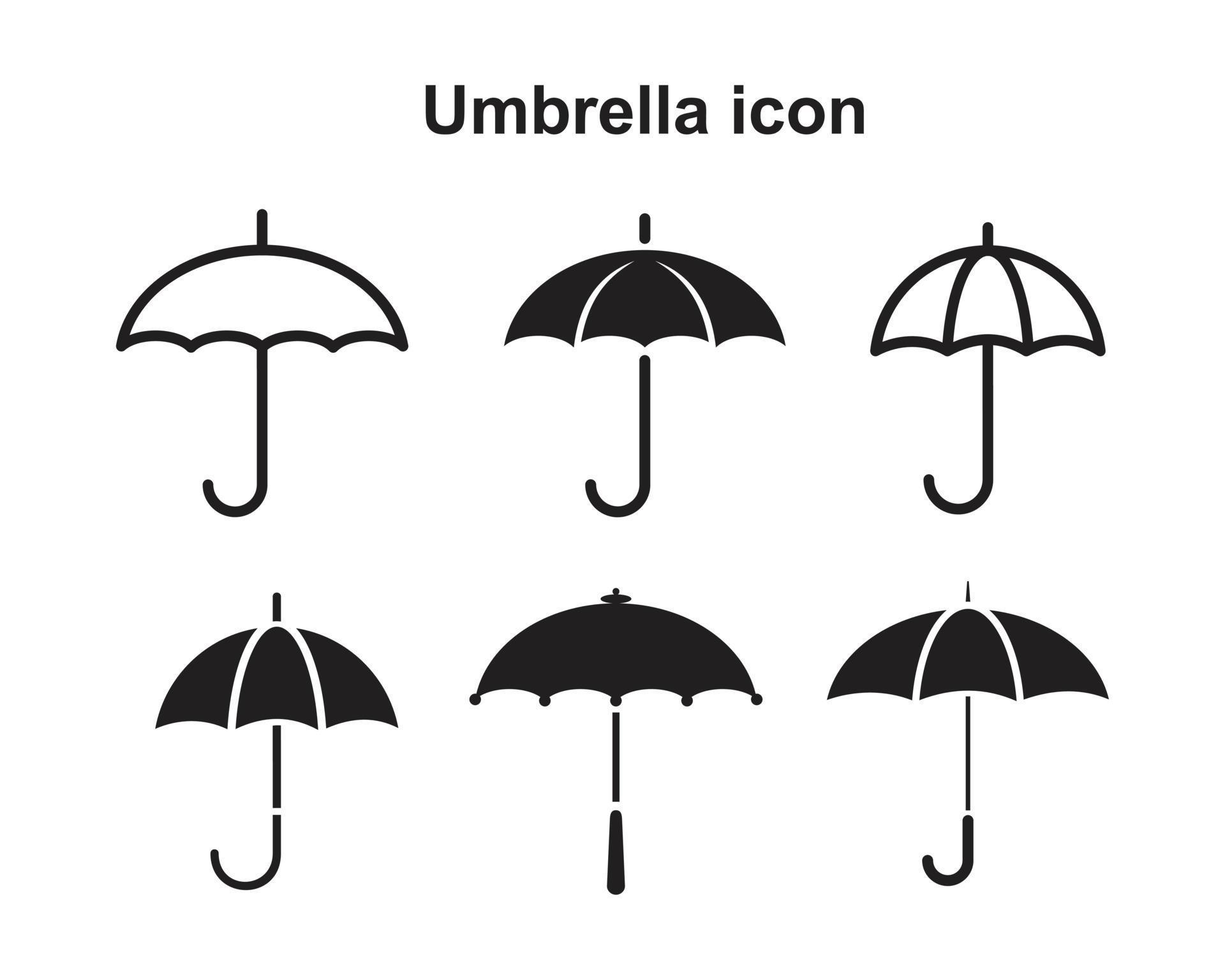 Umbrella Icon template black color editable. Umbrella Icon symbol Flat