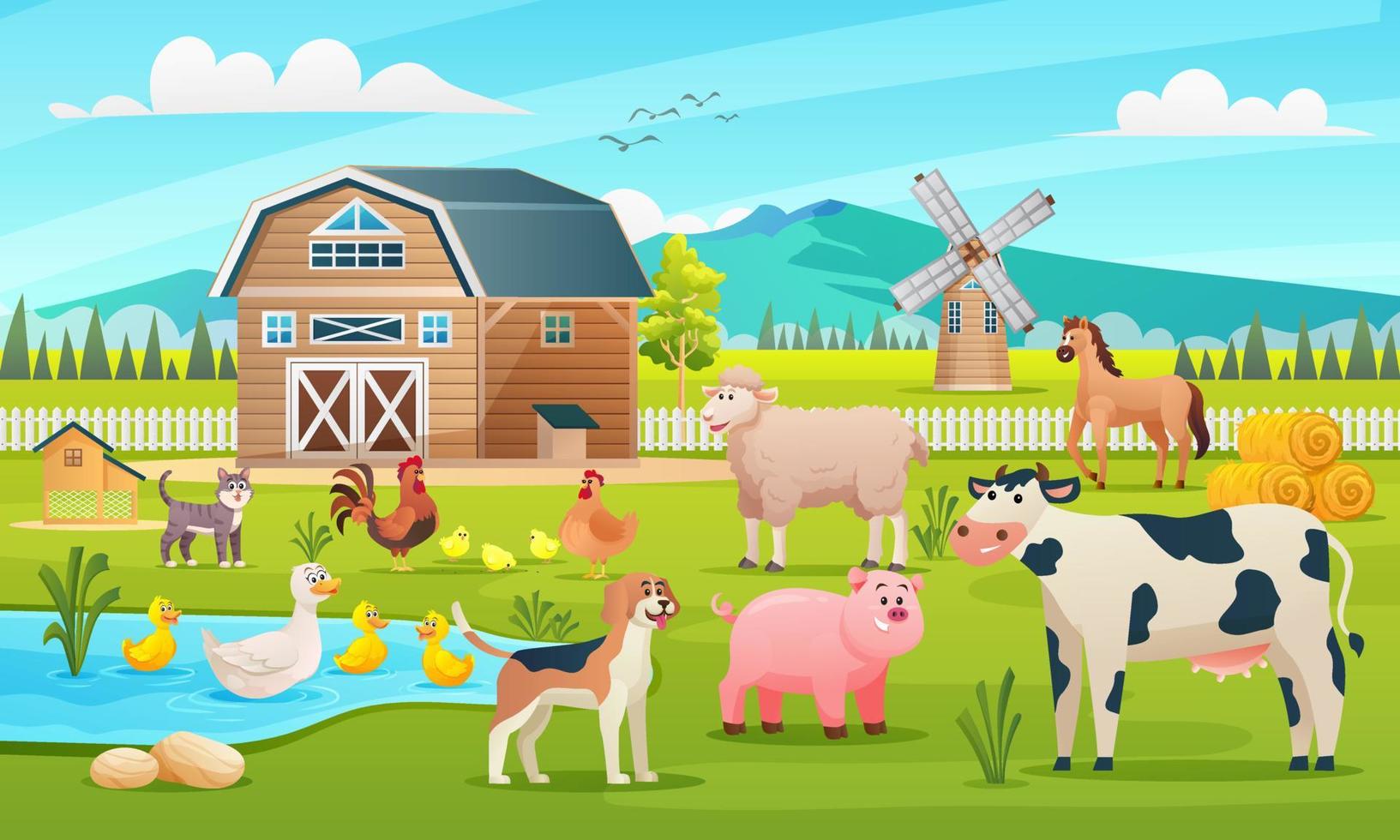 Farm animals set in the farming background cartoon illustration 6696096 Vector Art at Vecteezy Farm animals set in the farming background cartoon illustration 6696096 Vector Art at Vecteezy