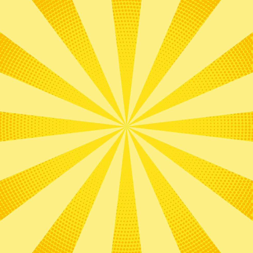 ilustración de rayos de sol abstractos amarillo naranja vector