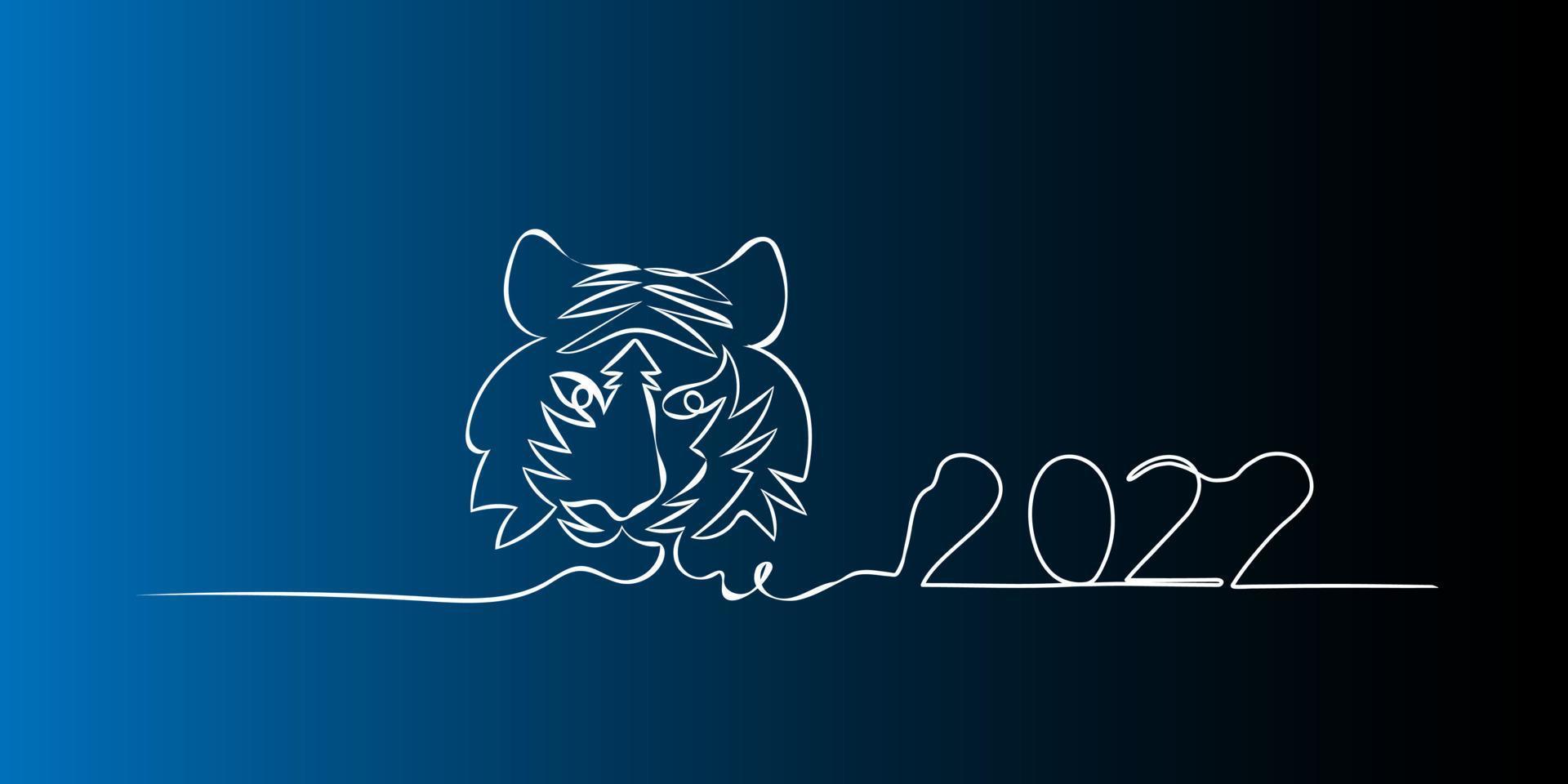 una línea continua 2022 en silueta. estilo minimalista. vector