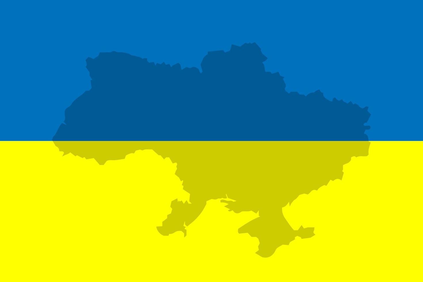 Ukraine map silhouette and flag. Vector illustration map of Ukraine with countries borders