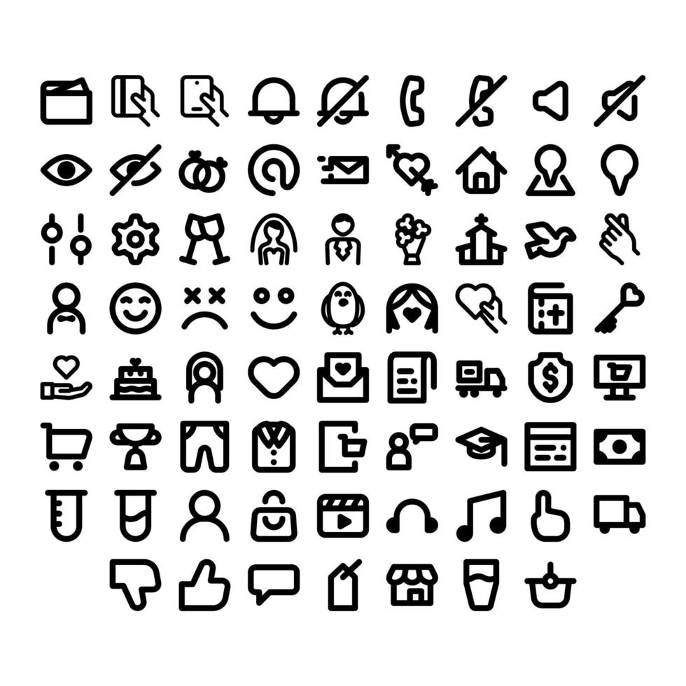 set of icons such as love, business and ecommerce like money, love, hand, truck etc, best used for web banners or application vector