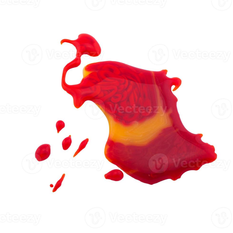 Red paint isolated on white background. photo