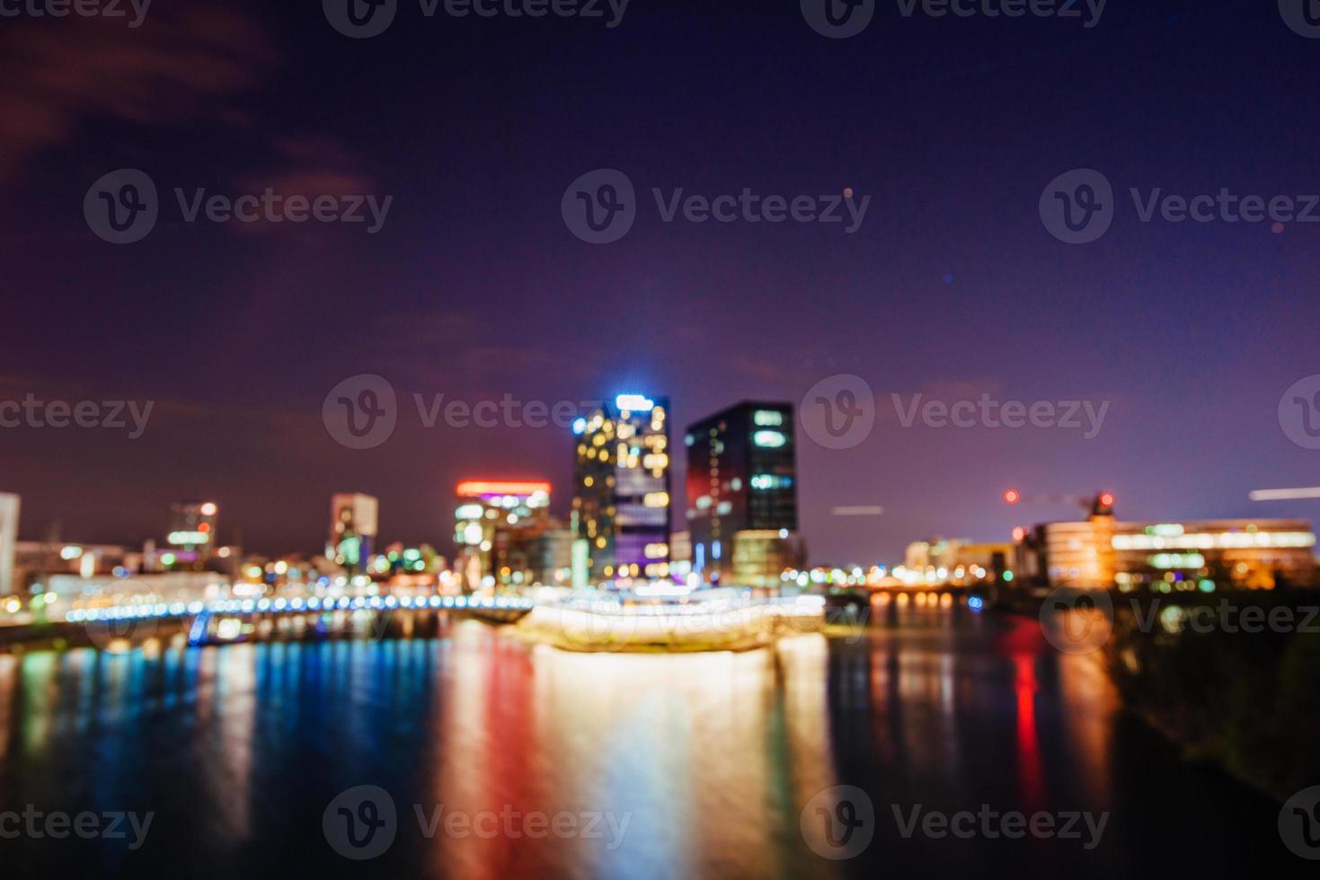 Night Dusseldorf.Germany.Natural blurred background. Soft light photo