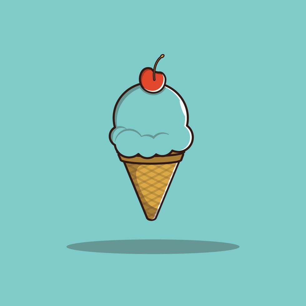 ilustración de icono de vector de helado. recogida de comida rápida.