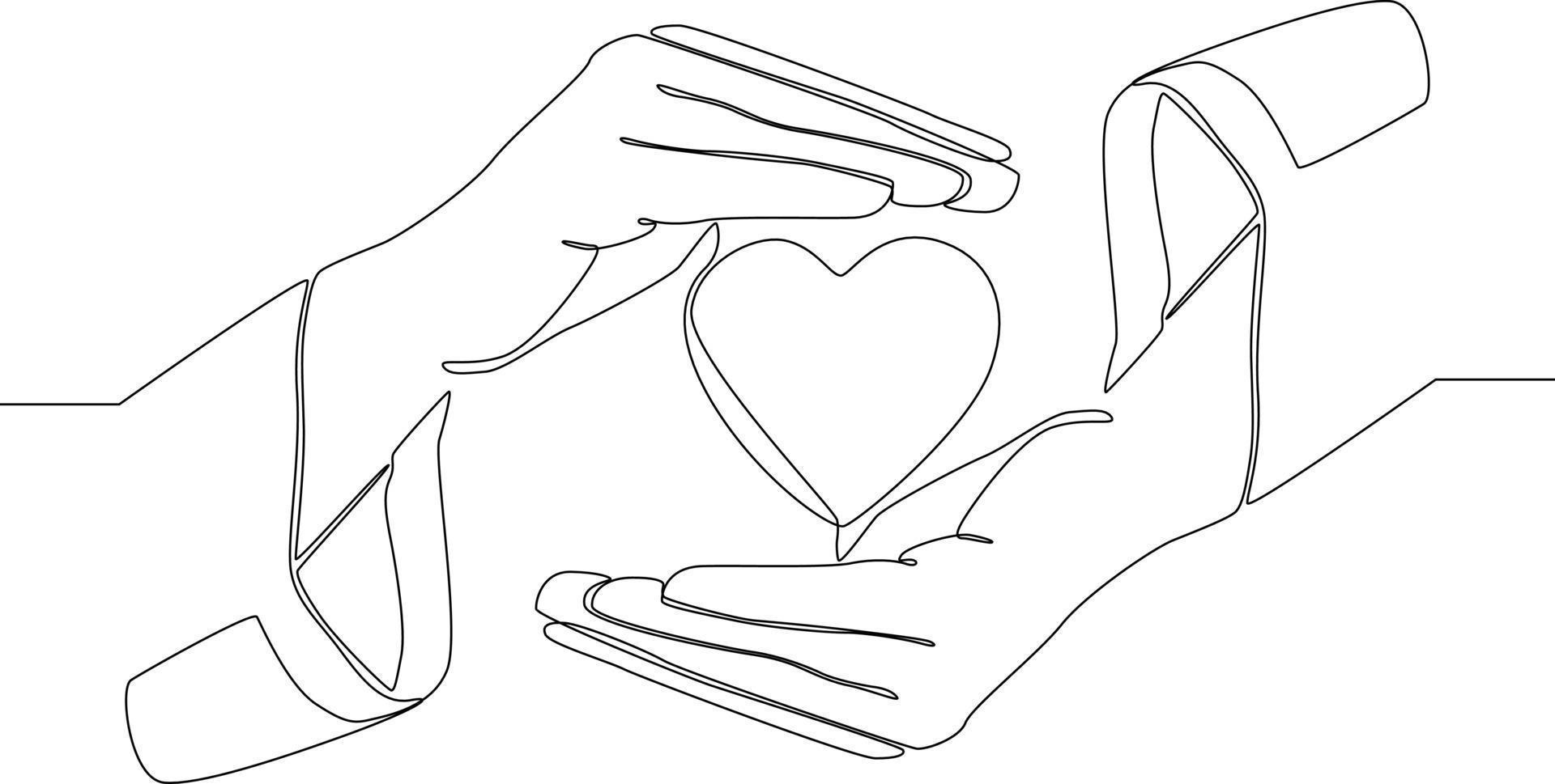 Simple continuous line drawing Doctor holds in his hands an  with cardiogram of heart. Vector illustration.