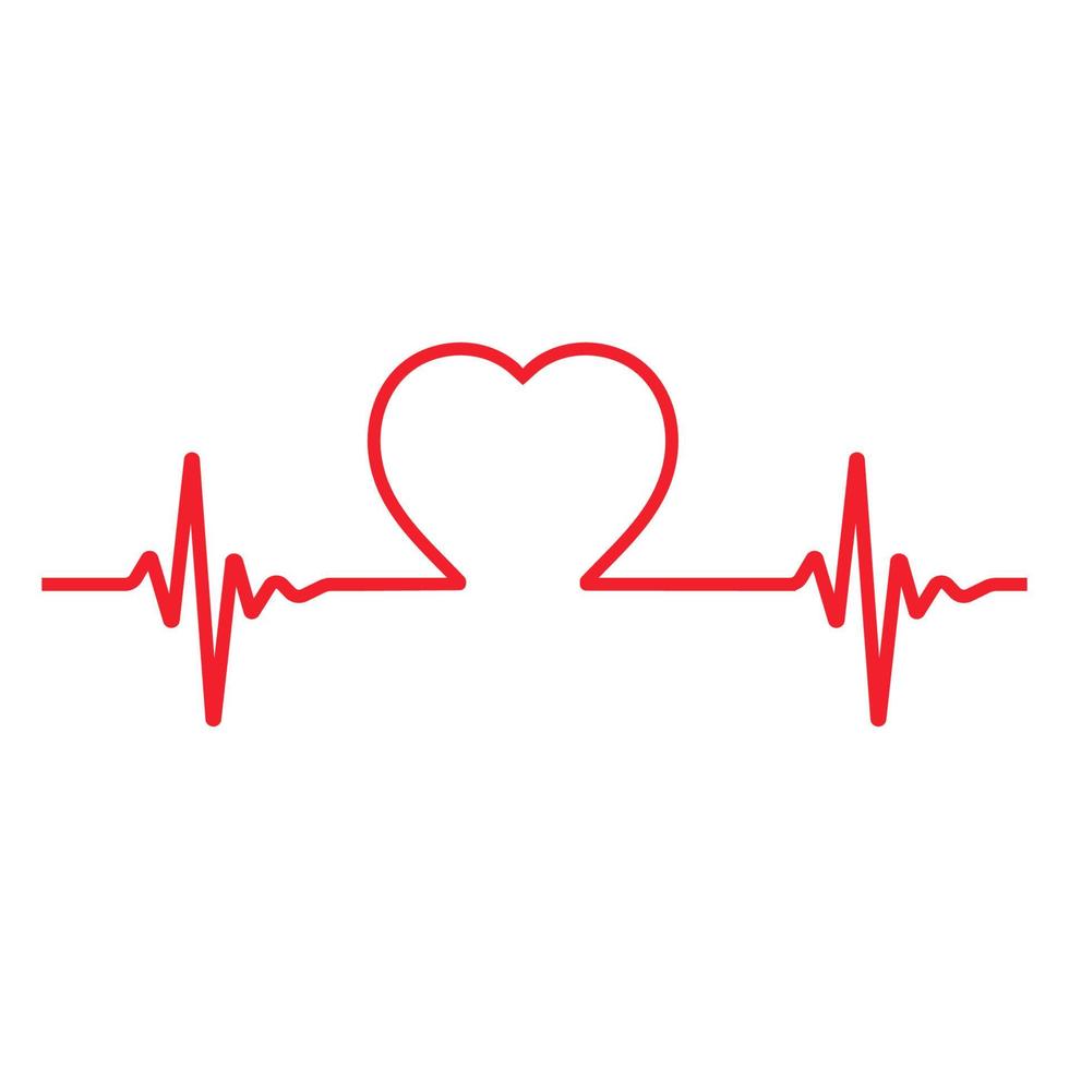 Heart shaped pulse illustration vector