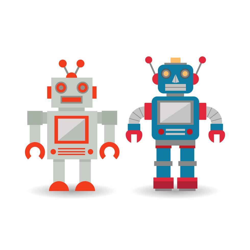 Illustration set of toy robots vector