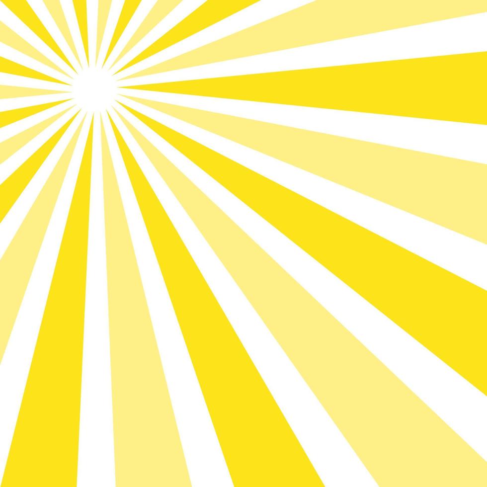 Illustration of abstract sun rays on a yellow background vector