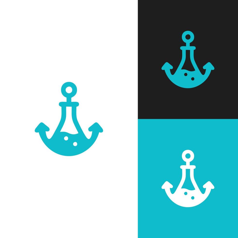 diseño de logotipo de sello marino náutico ancla vector